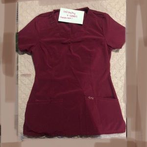 Maroon, infinity scrub top